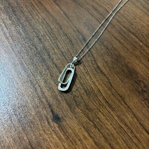 Elegant Silver & Faux Diamond Pendant Necklace